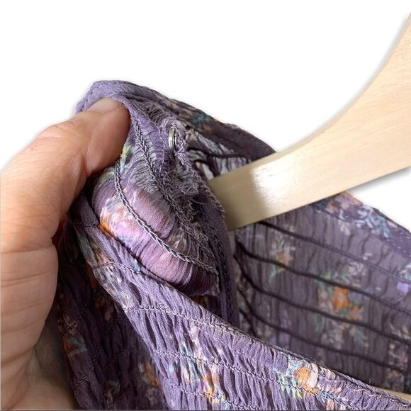 AEO Chiffon Smocked Floral Bell Sleeve Top - Picture 6 of 8